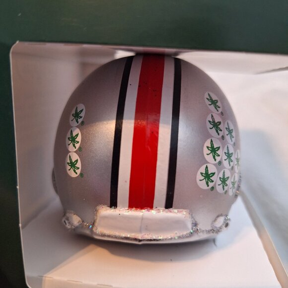 Old World Christmas NCAA Ohio State Football Helmet Glass Christmas Ornament - Picture 2 of 5
